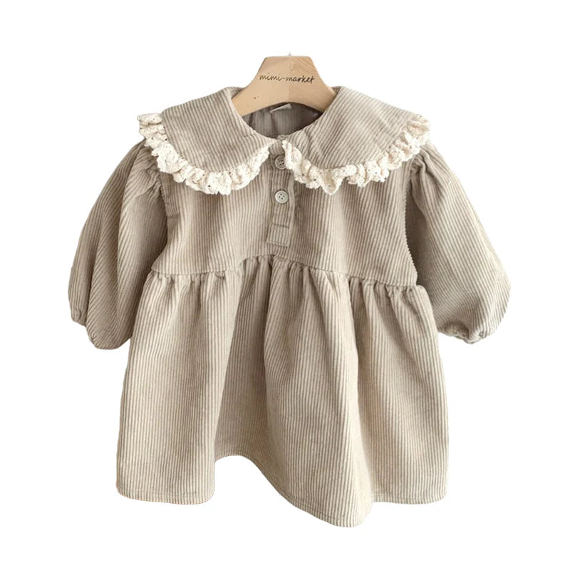 Oat Cappuccino Corduroy Dress