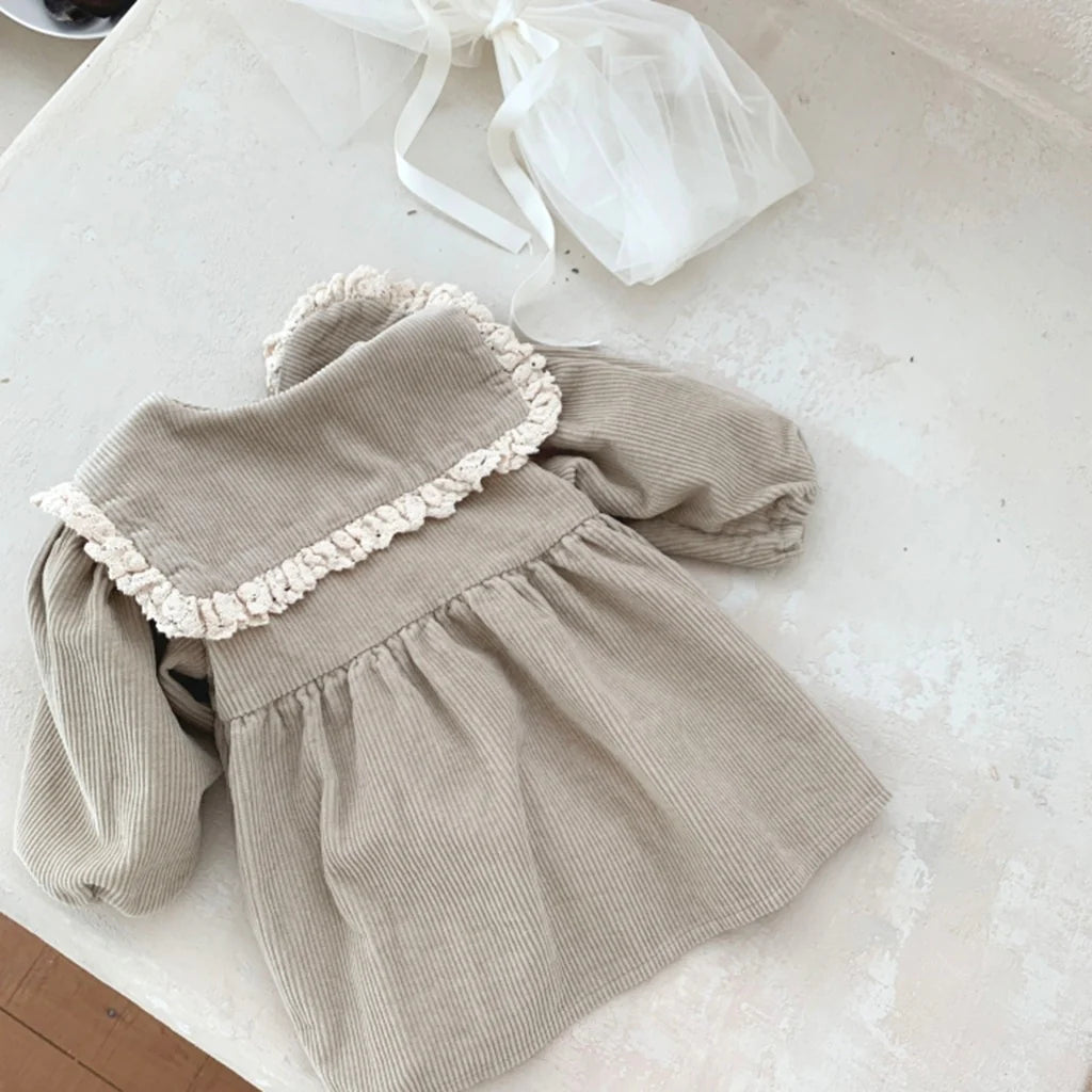 Oat Cappuccino Corduroy Dress