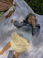 Cream Pleated Elastic Waist Skirt